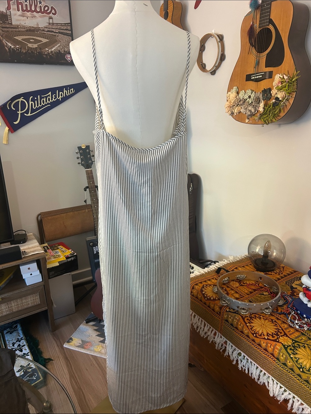 Target White and Black Striped Maxi Slip Dress - Picture 2 of 4